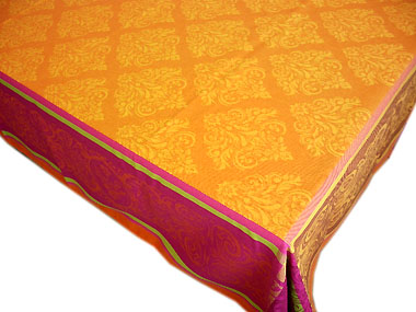 French Jacquard tablecloth, Teflon (Prestige. Orange)